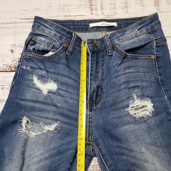 Kancan Kan Can Women's High  Rise Destroyed Skinny Distressed Jeans - Size 25 - Picture 4 of 13
